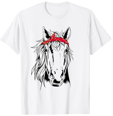 Équitation Mignon Cheval Bandana Cadeau pour les amateurs de chevaux T-Shirt