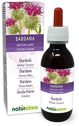 Bardana (Arctium lappa) erba e radici Tintura Madre analcoolica Naturalma - Estratto liquido gocce 120 ml - Integratore alimentare - Vegano