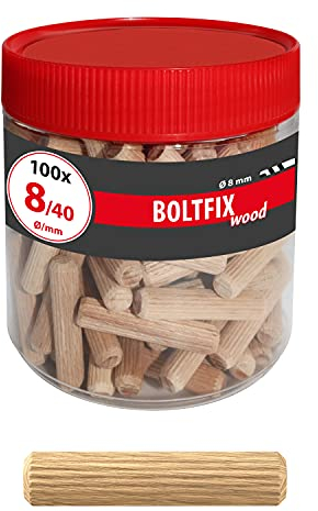 TOX Holzdübel Boltfix wood 8x40 mm, Riffeldübel aus massiver Buche, 100 Stk., 015200141