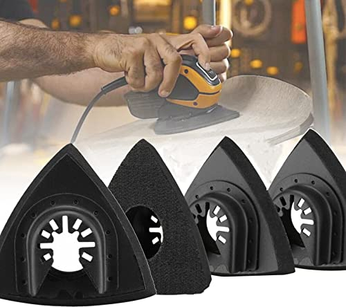4 Stück Deltaschleifer Schleifplatte,Universell Schleifplatte Schleifunterlage für Fein Bosch Parkside Ryobi Worx Workzone Zubehör (90mm)