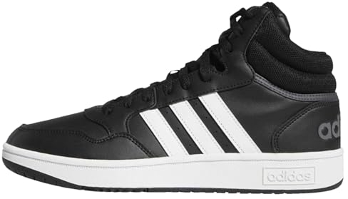 adidas Men's Hoops 3.0 Mid Lifestyle Basketball Classic Vintage Shoes, Core Black/Cloud White/Grey Six, 5.5 UK