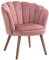 HOMCOM Fauteuil Coquillage Fauteuil de Salon Chambre avec Dossier et Coussin Aspect Velours Pieds en Bois hévéa dim. 66L x 66l x 78,5H cm, Rose