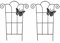 Flueyer 2 Pcs Plant Trellis for Climbing Plants outdoor, Black Coated Fan Pot Trellis with Butterfly Garden Metal Support Stake for Indoor Outdoor Vines Flower Vegetable