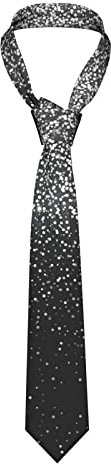 DMORJ Glänzende silberne glitzernde Herren-Krawatte, 144 x 7,9 cm, schmale Krawatte, lustig, langlebig, für Schule, Hochzeit, Party, Geschenk., Schwarz , Einheitsgröße
