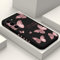 LEECG pour Samsung Galaxy S23 Coque Téléphone Portable en Silicone Souple, Anti Chute, avec Motif de Fleur Créatif Coque pour Samsung S23-Noir 3