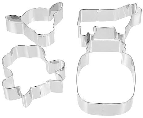 Didiseaon 4pcs Stainless Steel Mold Fondant Animal Crackers Cute Cookie Cutters Egg Ring Dessert Mould Number Molds Number Cookie Cutters Cake Rice Ball Child Napkin Holder