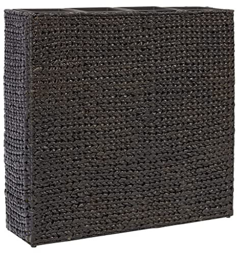 WOODEY Home & Garden Jardinière surélevée avec 4 pots en jacinthe d'eau Noir