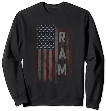 Ram Family Amerikanische Flagge Sweatshirt