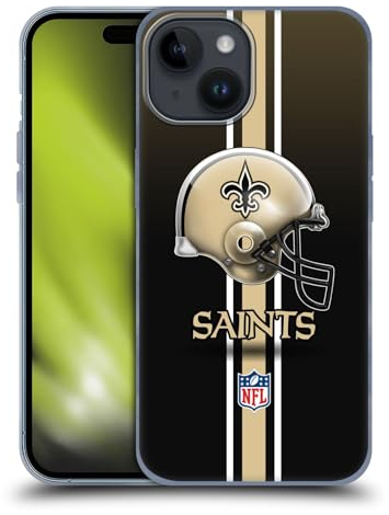 Head Case Designs Offizielle NFL Helm New Orleans Saints Logo Gelhülle [Militärischer Schutzgrad] Kompatibel Mit Apple iPhone 15 Und Kompatibel Mit MagSafe