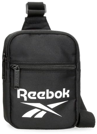 Reebok Ashland Crossbody-Umhängetasche, Schwarz, 13 x 18 x 4 cm, Polyester von Joumma Bags, Schwarz, Talla única, Umhängetasche