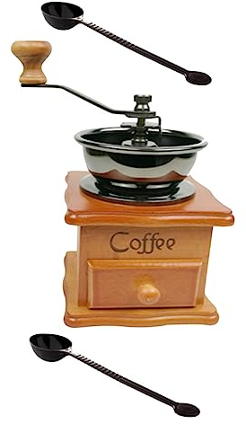 OUNONA Hand Manual Vintage Coffee Bean Grinder Small Coffee Mill Burr Grinder for Home Use