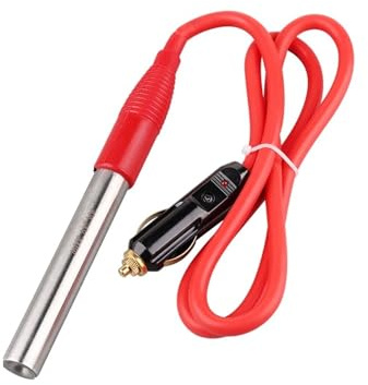 nmbhus 12v/24v Immersion Water Heating Element DC Vehicle Mounted Portable Cartridge Heater 100w/200w Resistance (Size : 24V 200W)