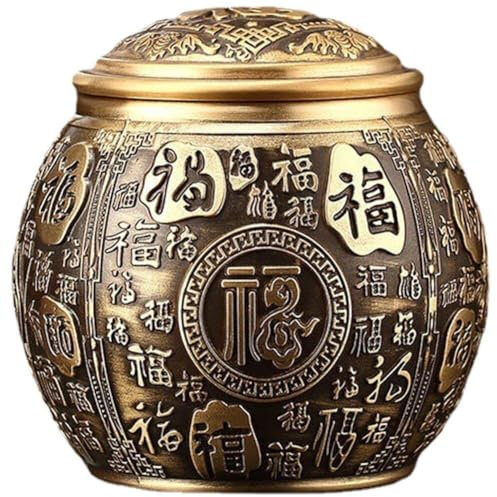 Haowul Teedose Aus Reinem Kupfer, Vintage-aufbewahrung, Teedosen, Traditioneller Teebehälter Deckel, Kreativer Geprägter Teebehälter Für Die Inneneinrichtung