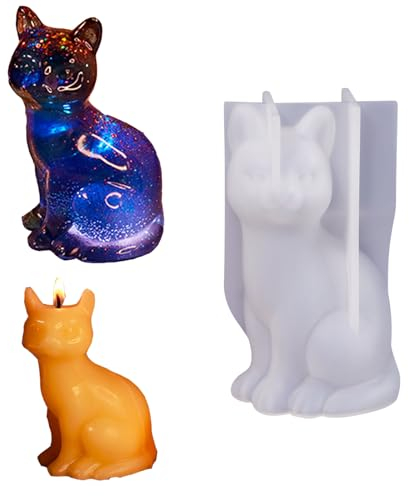3D Katze Epoxidharz Silikonform Zum Gießen - DIY Harzform Kerzenform - Gießform Silikon (1 Stück)