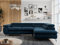 MKS MEBLE Ecksofa Sofa Blau, Wohnlandschaft L-Form mit Schlaffunktion und Bettkasten, Schlafsofa mit Bettkasten, Sofa mit Einstellbare Kopfstützen, Peter L - Dunkelblau Velvet - Rechts Blau