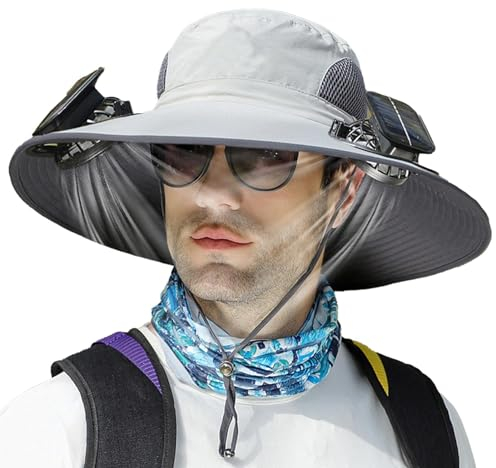 Sonnenhut Mit Ventilator - Fischerhut Mit Breiter Krempe | Wide Brim Solar Fan Outdoor Fishing Hat-solar & Usb Charging | Outdoor Solar Sonnenenergie Hut Kappe | UV-Sonnenschutz, Für Männer Und Frauen