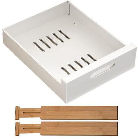 Genérico Cajones Extraibles para Cocina I Cajones Deslizantes I Cajón Telescopico Adhesivo para Mueble I Cajón Especiero Extraible I Almacenamiento Versátil I Cajón para estanteria I Ancho 30 cm