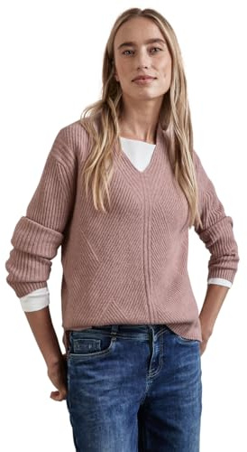 Street One Damen A302769 Strukturpullover, Rosewood Pink Melange, 38 EU