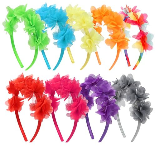 Candygirl 9 Pièces Serre Tete Fleur Fille Serre Tete Floral Enfant Femme Multicolore Bandeaux Cheveux Accessoire Quotidien Fête