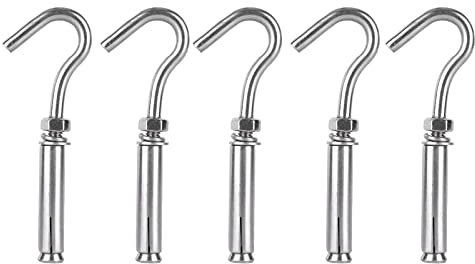 Holigie Vite ad Espansione, Bulloni ad Espansione 5 Pezzi Coppa Aperta Standard in Acciaio Inossidabile 304 Resistente, Gancio ad Espansione per Muratura in Cemento Soffitto a (M8)