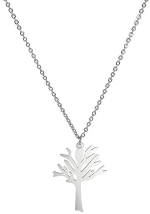 UFZKOOEP Leafless Tree Necklace, Family Tree of Life Pendant Necklace, Stainless Steel Leafless Tree Pendant Necklace,Jewelry Gift for Women Girls (Silver)