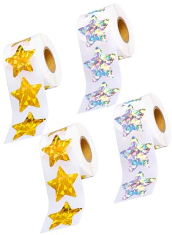 COSMEVIVI 4 Rolle Pentagramm-Aufkleber Wasserfeste Aufkleber Anreizaufkleber Aufkleber Für Studenten Klassenzimmeraufkleber, Pentagramm-druckaufkleber Klassenzimmer Aufkleber PVC