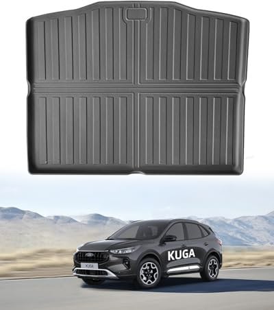 LANGBEAN Kofferraummatte für Ford Kuga MK3 2025 2024 2023 2022 2021 2020, Kofferraum Schutzmatte Hinten Original Kuga 3 Plug-In Hybrid aus TPE mit Hohem Rand, Rutschfestes und Wasserdichtes