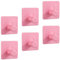 Robe & Bath Towel Hooks - Pack of 6 Pink Plastic Adhesive Hooks for Hassle-Free Hanging on Walls in Bathroom, Kitchen and More！Strong & Traceless Sticky Hook with Single Mount for Door & Clothing