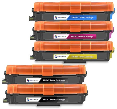MEGOFFICE TN247 Toner Kompatibel für Brother TN-247 TN243 für DCP-L3550CDW DCP-L3510CDW HL-L3210CW HL-L3230CDN HL-L3230CDW HL-L3270CDW MFC-L3710CW MFC-L3730CDN MFC-L3750CDW MFC-L3770CDW(5 Pack)