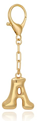 WOWORAMA Initialbuchstabe Schlüsselanhänger für Frauen Chunky Gold Bubble Buchstabe A bis Z Taschenanhänger Handtaschen Anhänger Schlüsselringe Zubehör