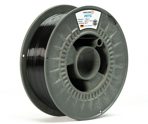 PRINCORE Filament PETG 1.75mm, 3D Drucker PETG Filament, Schwarz, Druckmaterial (Schwarz, 2000g)