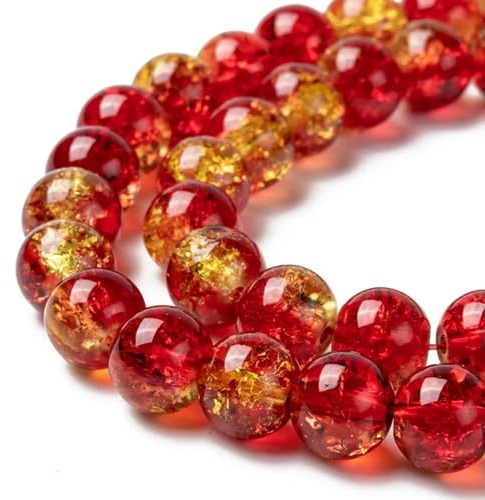 50 Crackle Perlen 8mm Bernstein Rot Mixed Ombre Bulk Schmuck liefert Mix-Standard