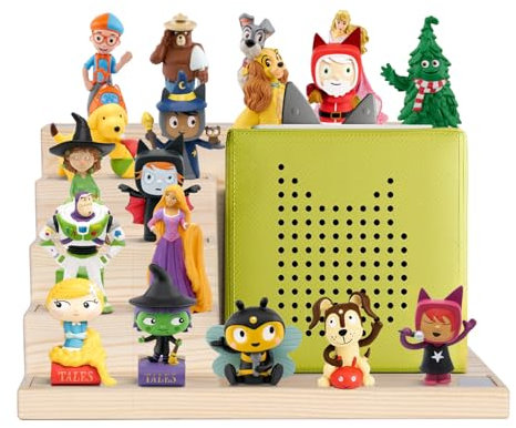 Todeco Tonie Regal für Toniebox Hörfiguren, Magnetische Aufbewahrung für 15-20 Tonie, Wandregal und Schreibtischregal, Kinderregal für Mädchen & Jungen, für Schreibtisch oder Schrank, Step