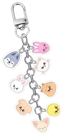 Yoimckay Porte-clés de jeu de dessin animé, personnage d'anime, porte-clés de jeu, porte-clés personnalisé pour garçon, Skzoo, taille unique