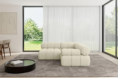 ALTDECOR Modulares Sofa Ecksofa in L-Form Corner modular Sofa Eckcouch Couch Wohnlandschaft Cauchsofa Polstersofa Mende-L1-190x190x70 cm Beige