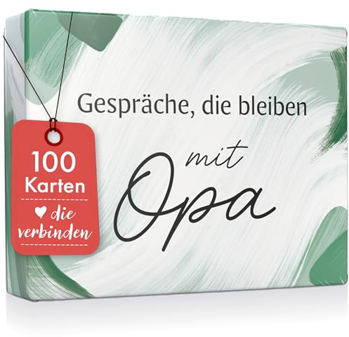 Inovida Gespräche mit Opa als Kartenspiel für Familienbindung – 100 Fragen über Gefühle, Erinnerungen und Träume – Opa und Ich – Opa Erzähl doch Mal – Opa Geschenk Geburtstag – Geschenke für Opa