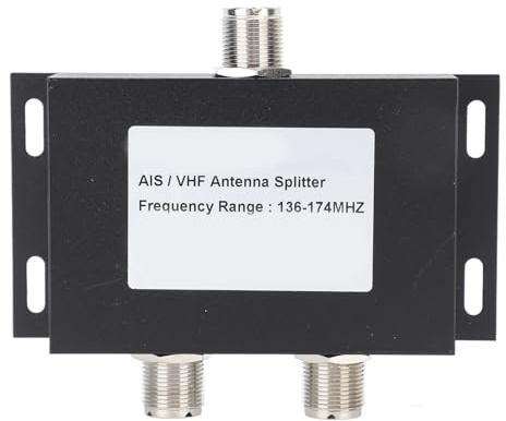 MasYosh UKW-AIS-Antennensplitter, 2-Wege-Leistungsteiler 136 Bis 174 MHz, 100 W, mit Wasserdichtem Gehäuse aus Aluminiumlegierung, für Marineschiff-Boot-Navigationssystem