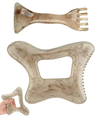 ALONK 2 Stück Gua Sha Stein, Guasha mit Natürliche Harz für Straffen Gesichtshaut und Reduzieren Falten, Gesicht Augen Körper Hals Massage