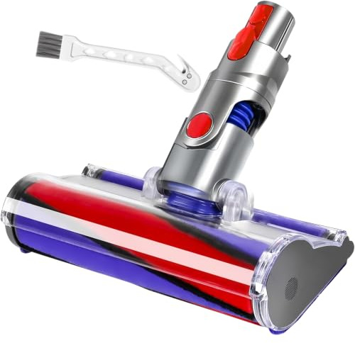 Soft Roller Replacement Brush Head for Dyson V7 V8 V10 V11 V15 Cleaners | Upgraded Fluffy Motorhead Accessories for Hardwood Parquet & Tile Floors, Scratch-Free Vacuum Replacement Parts 968266-02