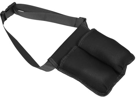 DECHOUS Étui de Rangement Huiles Essentielles pour Kinésithérapeute Paquet Banane Réglable Double Poche Noir Support Massage Spa