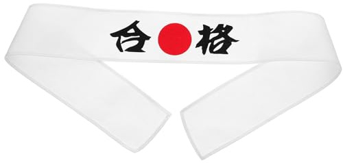 Cabilock Japanisches Stirnband mit Kanji Sonnenmotiv Robustes Kopfband für Samurai kostüm Karate zubehör und Sushi koch Vielseitig Tragbar als Haarband oder Stirnband Komfortabel