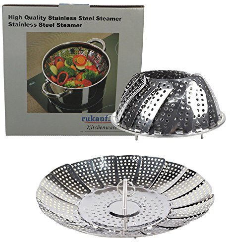 rukauf HQ Bio Dampfgar Einsatz für Töpfe aus Edelstahl Dampfkorb (14-24cm)