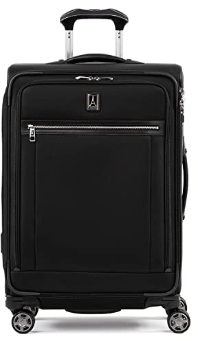 Travelpro Platinum Elite Softside Expandable Spinner Wheel Luggage, Shadow Black, Checked-Medium 25-Inch, Platinum Elite Softside Expandable Spinner Wheel Luggage