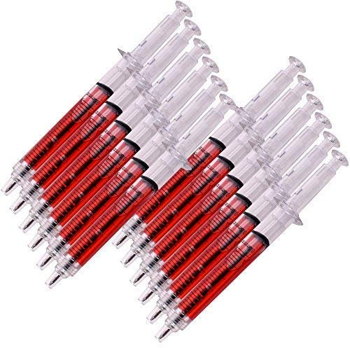 TE-Trend Spritzen-Kugelschreiber 12er Set - origineller Spritzen-Stift für Spaß & Alltag - Kugelschreiber in Spritzenform - witzige Kuli Spritze als ideales Zubehör für Partys & Events - Geschenk