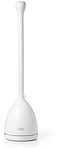 OXO Good Grips Toilet Plunger with Holder, White