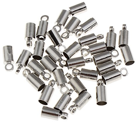 Perlin 30stk Edelstahl Endkappen ür 2,5mm Bänder Band Kappen 8 x 3 mm Zwischenperlen Endperlen Schmuckzubehör Schmuckherstellung Ende Verschluss Für Schmuck Kette Armband