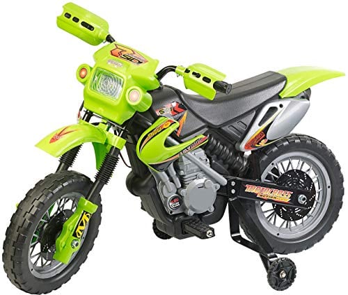 Playtastic Motorrad Kinder: Kinder-Elektromotorrad mit Stützrädern, Licht- & Sound-Effekte, 3 km/h (Kindermotorrad Elektro, Elektrisches Motorrad, Kinderauto)