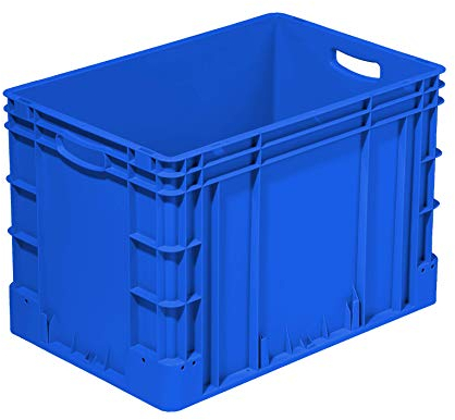 Stabile Eurobox 60x40x42cm Made in Germany | Eurobehälter in verschiedenen Höhen & Farben | Stapelbox ideal für Ordnung, Transport & Lager | Premium Qualität (420 mm, blau)