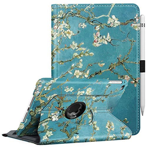 FINTIE Rotating Case for iPad Mini 5 2019/iPad Mini 4 2015-7.9 Inch [360 Degree Rotating] Smart Stand Protective Cover, Auto Sleep/Wake Feature, Blossom