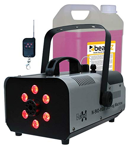 E-Lektron N-910-RGB Nebelmaschine 900W mit LED-Beleuchtung und Funk-Fernbedienung (N-910-RGB inkl. 5L Fluid)